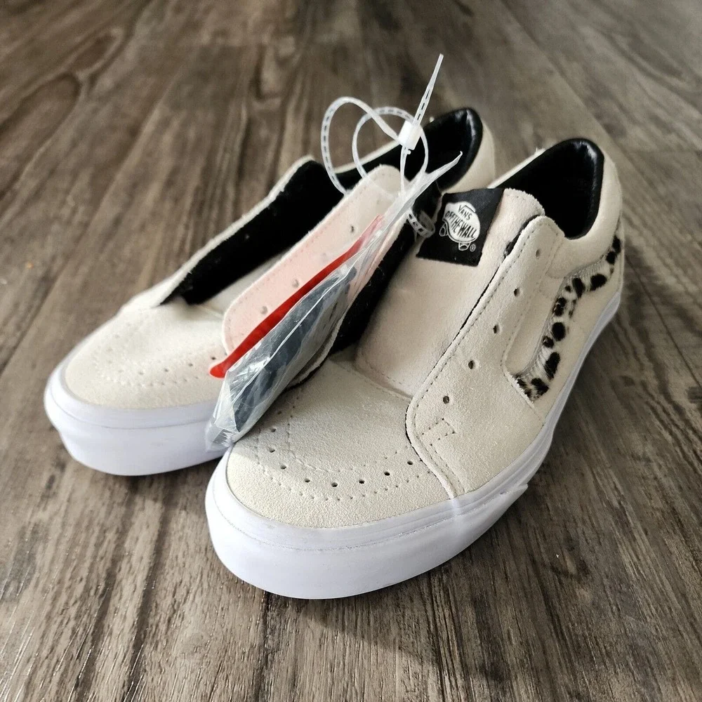 Vans Soft Suede Marshmallow/Dalmation SK8-Low Skate Shoe Women's 6.5 Men's 5